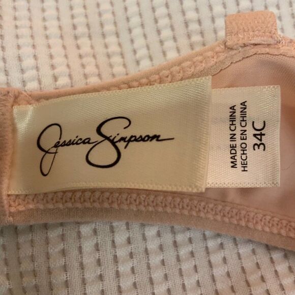 Jessica Simpson Tan Nude Lace Trim Underwire Bra Size 34C - Picture 7 of 7